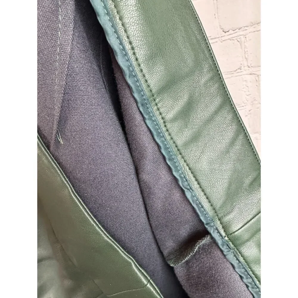 ELOQUII green stretch faux vegan leather cropped ankle pants 24 NWT - Picture 9 of 10